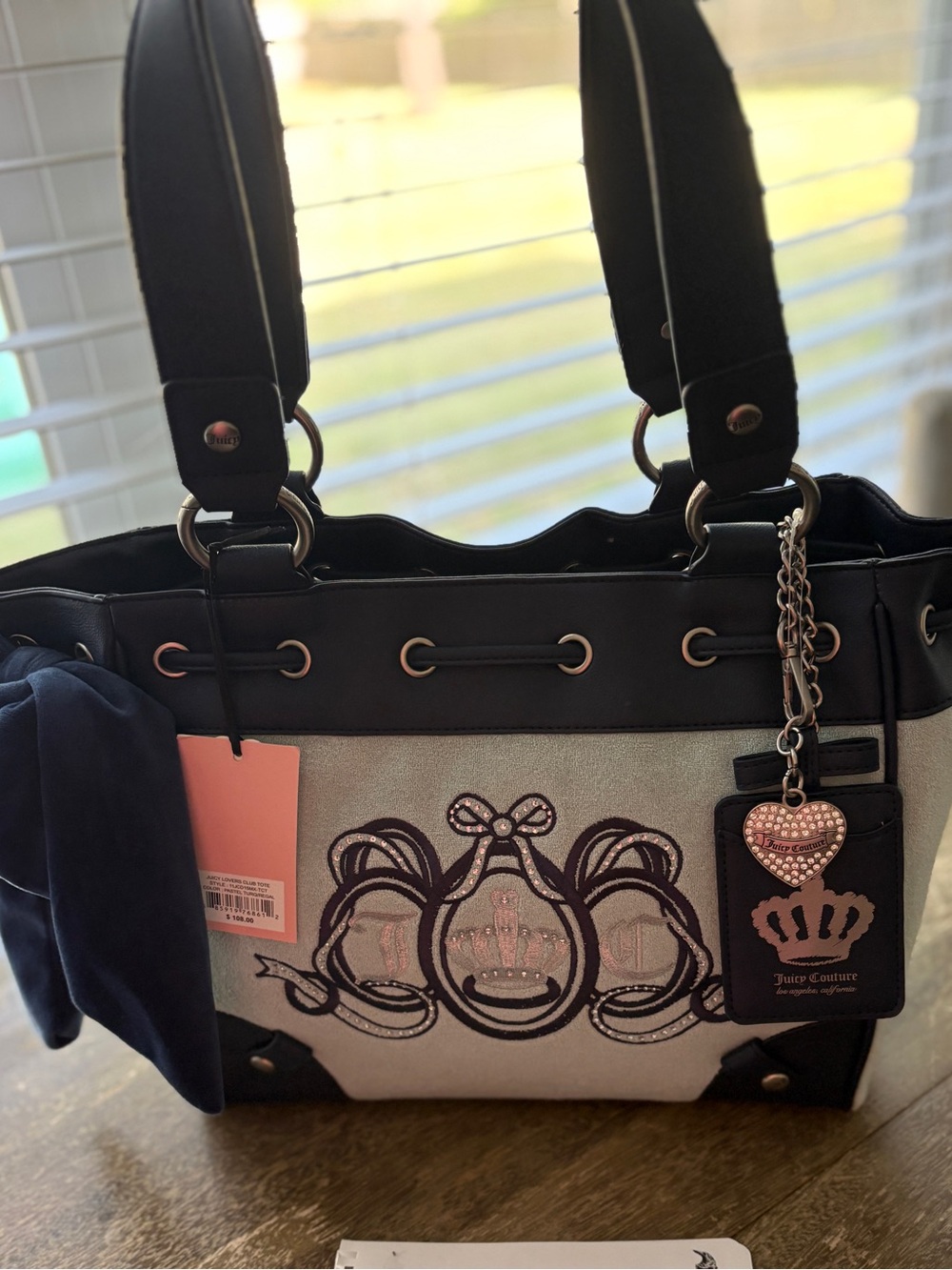 Juicy Couture Light Blue Tote with Bow and Charm